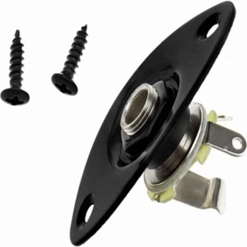 1 pcs Oval Jack Plug Socket for Guitars Electric Chrome Electric Bass Guitar