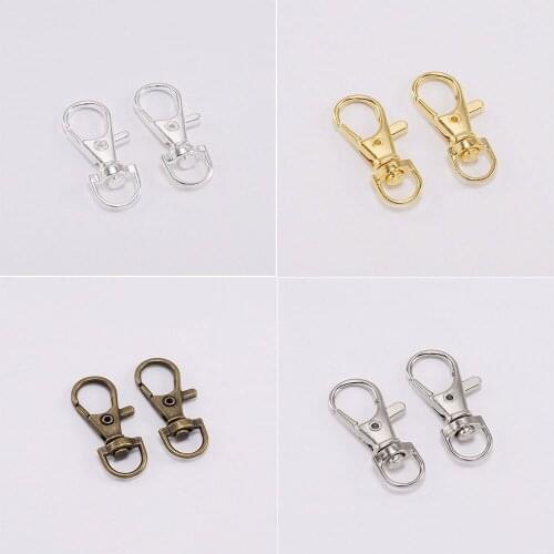 10pcs/lot Swivel Lobster Clasp Hooks Connector Split Key Ring for Bag Belt Chains DIY Jewelry Making Findings Accessories