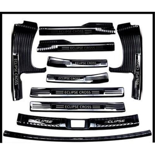 10PCS Stainless Steel car Scuff Plate/Door Sill Rear Bumper Protector Sill Car styling For Mitsubishi Eclipse Cross 2018-2021
