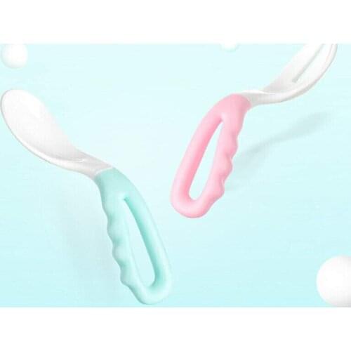 2Pcs Baby Pacifier Feeding Spoon Solid Supplies Curved Spoon Children Tablewar