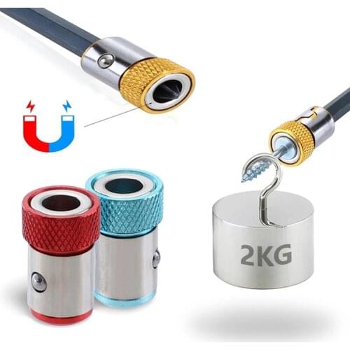 5PCS Universal Magnetic Ring 1/4” Metal Screwdriver Bit Magnetic Ring For 6.35mm Shank Electric Drill Bit Magnet Powerful Ring