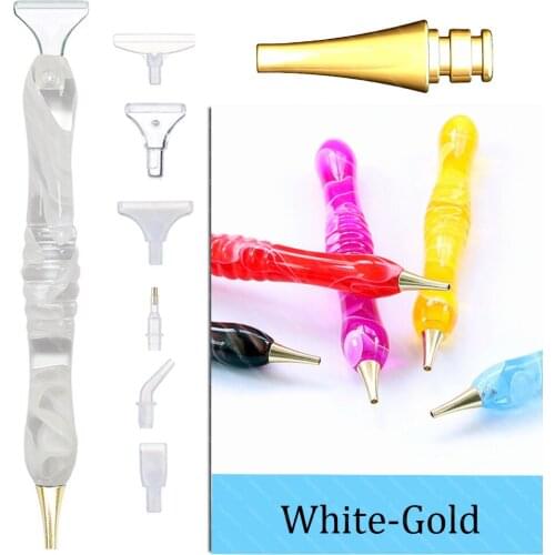 5D Diamond Painting Tools Resin Point Drills Pen With Metal Point Drill Heads Accessories And Replaceable Multi Placer Tip