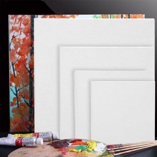 6pc/set Artist Canvas Panel White Blank Canvas Boards Primed Boards Painting Art Frame Drawing Board For Oil Painting Home Decor