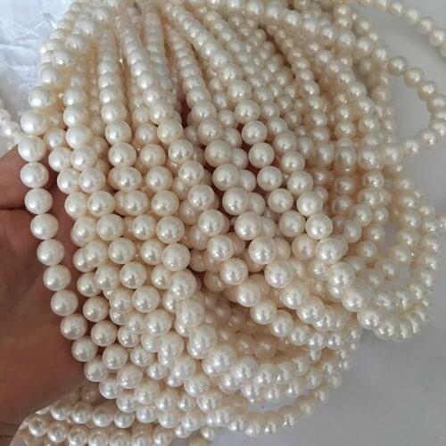 Free shipping,16 inch high luster 9-10 mm perfect round ,100% nature freshwater pearl material ,without nuclear