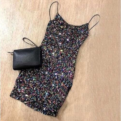 Sparkle sequins Mermaid Mini Cocktail Dresses 2021 Backless Short Homecoming Party Dress Sheath Chic Prom Gowns Gala Dress