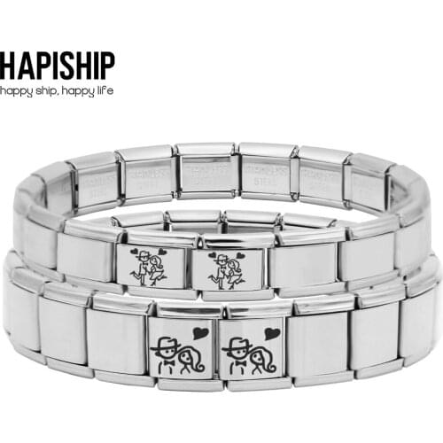 Hapiship New 1Pcs Fashion Original Daisy Couples Charm Links Fit 9mm 13mm Stainless Steel Bracelet Jewelry DIY Making DJ173