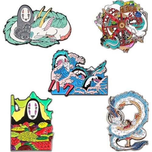 K3224 Little White Dragons Hard Enamel Pin Kawaii Cartoon Animals Brooch Anime Fan Collection Badge Unique Gift