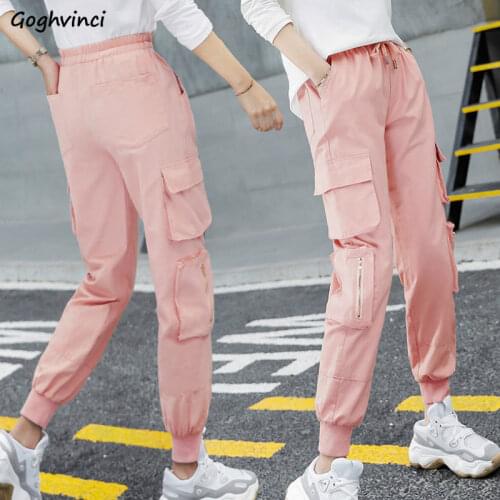 Cargo Pants Women Pockets Casual Bundle Ankle-length Plus Size 4XL Trousers Womens All-match Slim Streetwear Chic Harajuku New