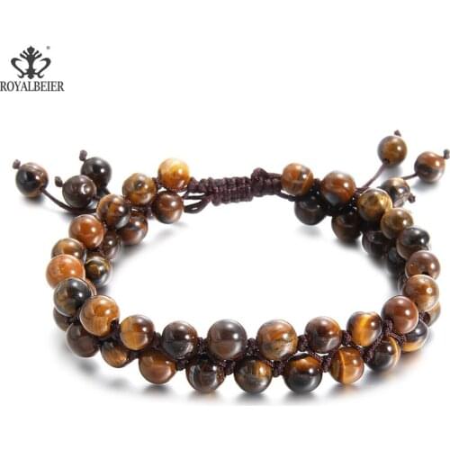 ROYALBEIER Chakra Bracelet Yoga Bracelet Healing Balance Supernatural Lava Reiki Stones Beads Handmade Bracelet Women Jewelry