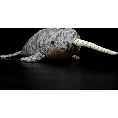 41cm Cute Narwhal Unicorn Whale Stuffed Doll Simulation Sea Animal Real Life Plush Soft Toy Spot Monodon Monoceros Kids Gift