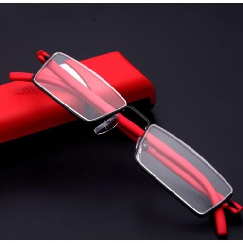 TR90 Charming Portable Reading Glasses women Elegant Lightweight half frame boutique reading glasses men with case