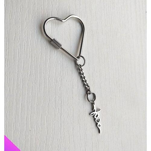 Wholesale 10 DIY keychain love pendant amulet faith letter pendant free combination keychain stainless steel new 3 colors