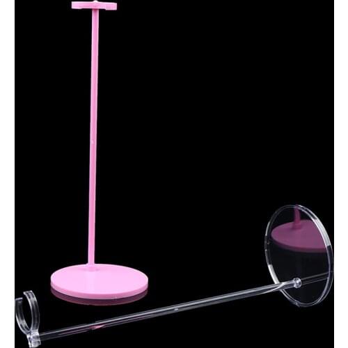 1pc Transparent Clear Pink Color Dolls Toy Stand Support for Dolls Girls Prop Up Model Display Holder Kid Toys