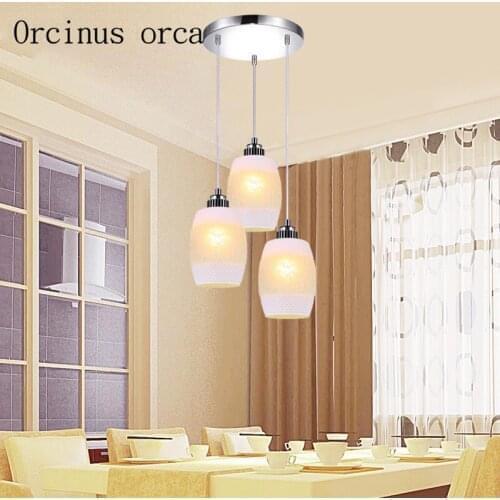 Restaurant chandelier modern simple meal hanging lamp creative LED bar three head