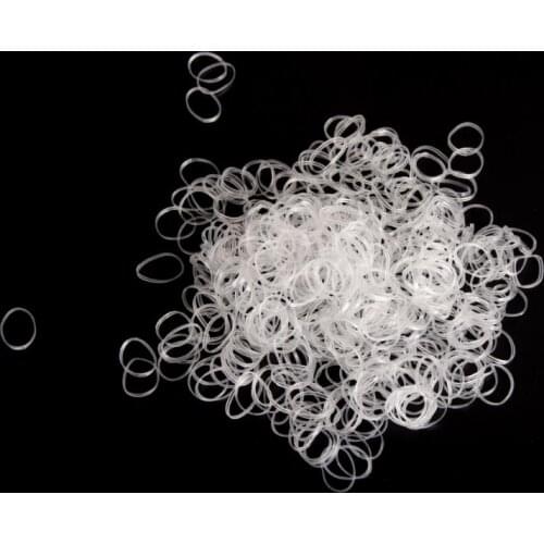 500 pcs Hair Tie Band Ponytail Holder Rubber Elastic Hair Bands for Women Girls Clear Small Circle Ponytail Headwear Hair Tie