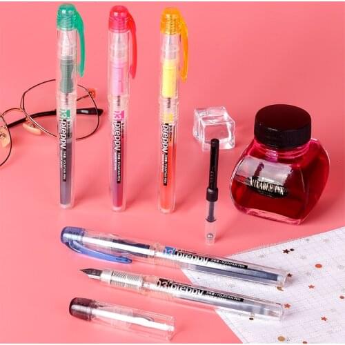 Fountain Pen for Students Japanese Platinum Preppy Fountain Pen Clear Body Cute Student Stationery Calligraphy EF/F Nib PPQ200