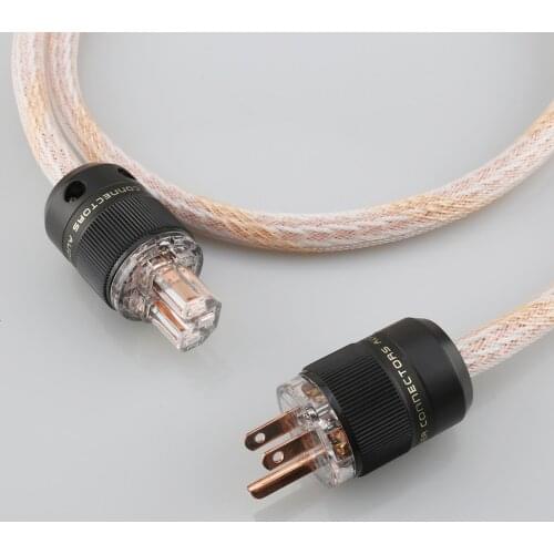 High Quality Audiocrast 12TC Power Cable 6N OCC Power Cord With US Power Plug For Amplifier DVD Pure copper US power connector