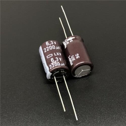 10pcs/100pcs 2200uF 6.3V NIPPON LXV Series 12.5x20mm Low Impedance 6.3V2200uF Aluminum Electrolytic Capacitor