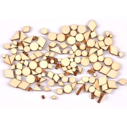 100Pcs/set Wood Handicraft mixed DIY Wooden Crafts Scrapbookings Accessories Embellishment Home decorations 5-10mm MT1924