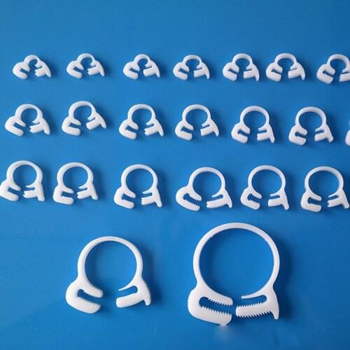 100PCS Plastic ratchet type double toothed jaw grip snap hose clamp 4.1~81.5mm pipe tubing POM clip