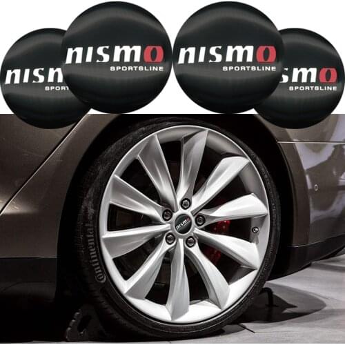 4PCS Car Aluminium NISMO Wheel Hub Center Caps Emblem Styling Wheel Sticker For Nissan Tiida Teana Skyline Juke X-trail Almera