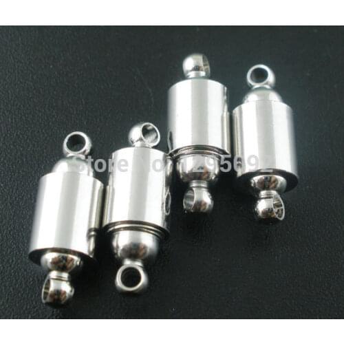 50Sets Silver Tone Barrel Screw Magnetic Clasps Fit Bracelets / Necklaces Diy Wholesale 22x8mm