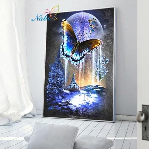 Nabi Diamond Painting Butterfly Home Decoration Full Drill Square / Round Embroidery Rhinestone Picture Handcraft Kit
