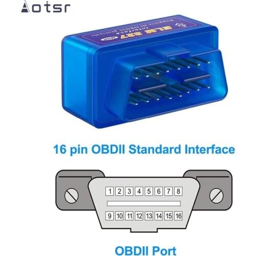 Aotsr OBD2 Scanner Elm 327 V2.1 Version V 2.1 OBD 2 Mini Interface Bluetooth Auto Diagnostic Tool For Android Car Radio Coche