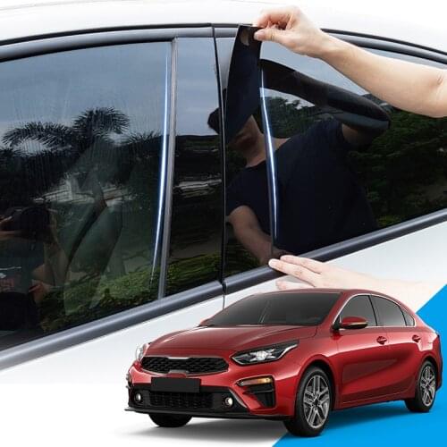 Car Styling PVC Car Window Pillar Trim Sticker Middle BC Column Sticker External Accessories For Kia Forte K3 Cerato 2012-2020