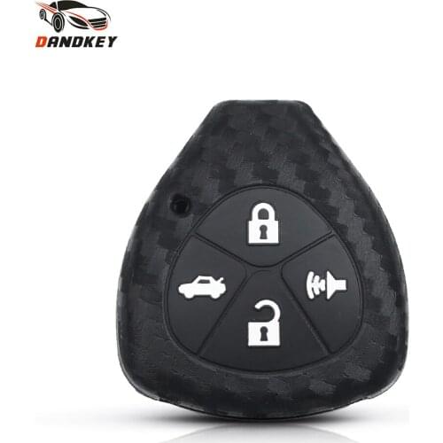 Dandkey Carbon Fiber Key Case Cover For Toyota Yaris Tarago Camry Corolla RAV4 Crown Avalon Venza Auto Accessories 2/3/4 Buttons
