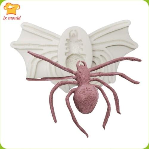 Halloween DIY Fondant Cake Decoration Mould Eight-legged Spider Silicone Molds
