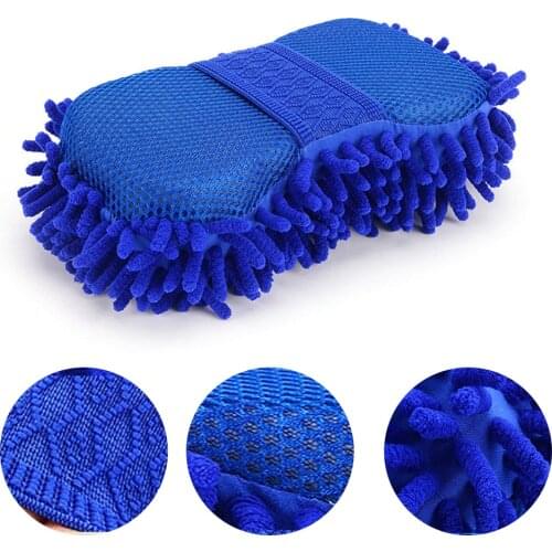 Chenille Microfiber Sponge Motorcycle Car Wash Tools Vehicle Wash Mitten Cloth Cleaning Polishing for Washing Car Truck SUV