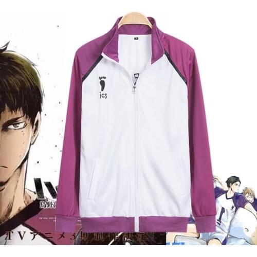 Haikyuu Shiratorizawa Academy High School Uniform Coat Jacket Pants Sportswear Volleyball Jerseys Anime Cosplay Costumes