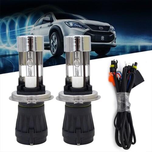 HCDLT 12V 55W H4 Bixenon HID Replacement Bulbs With Cable Wire 6000K 8000K 5000K 4300K 35W H4-3 High Low Beam Car Light Source