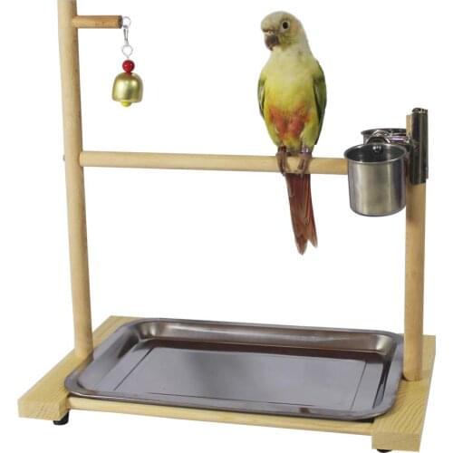 Bird Playground,Birdcage Parrot Perch Playstand Tabletop Feeder Cup Bowl Tray for Small Medium Conure Cockatiel Parakeet Finch