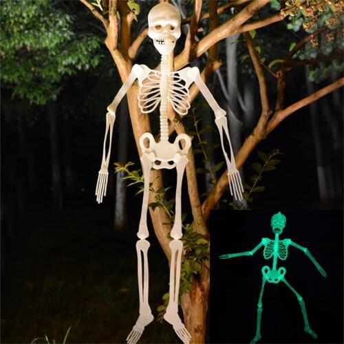 32cm Halloween Supplies Haunted House Scene Layout Halloween Skeleton Frame Luminous Skeleton Frame Plastic Horror Skeleton