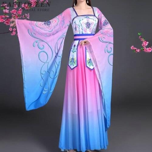 Chinese folk dance costume clothing hanfu ancient fan dance traditional Chinese dance costumes Stage dance wear FF947