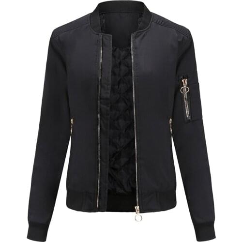 2021 New Autumn Womens Jacket Baseball Coat Women Casual Solid Color Femme Kpop Jacket Outwear Bomber