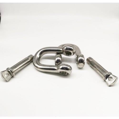 M10 2pcs stainless steel 304 D- dee shackle , High quality antirust shackle , sus304 m4 dee shackle