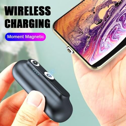 Mini Portable Power Bank Back Clip Battery for iPhone Samsung for Huawei Xiaomi Magnetic Charger 2600mAh Capsule PowerBank