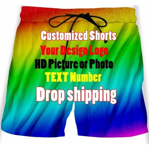 Custom 3d Print Shorts Male DIY Design Your Own Beach Casual Shorts Unisex Summer Street Sports Hip Hop Shorts Customized S-6XL
