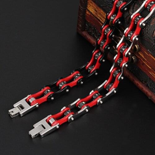 New Korean version of the personality titanium steel motorcycle bracelet boys punk fashion personality mens bracelet bicycle