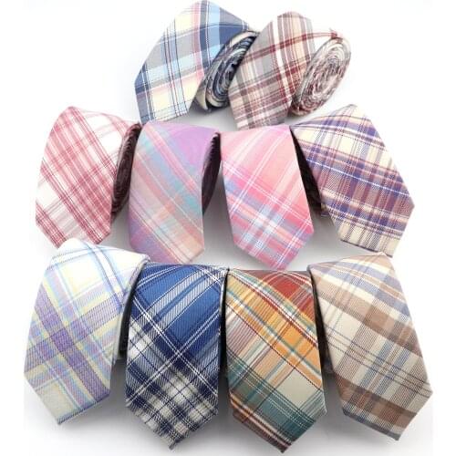 2020 New Striped Soft Mens Cotton Polyester Necktie Quality 6CM Skinny Business Party Wedding Ties Designer Cravat Accessory