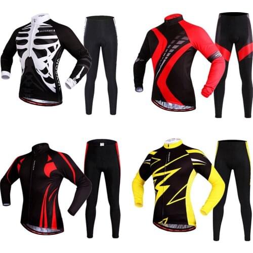 New WOSAWE Autumn Spring Men MTB Long Sleeve Cycling Jersey Motorcycle Shirts Winter Runing Motorbike Tights High Quality BC472