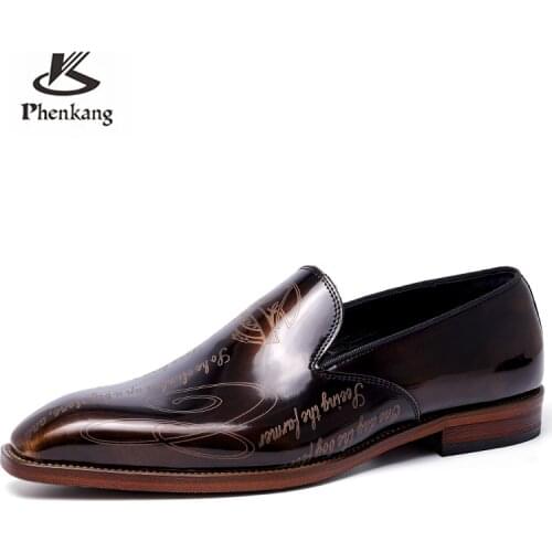 Phenkang Men's Patent Leather Shoes