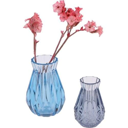 2Pcs/Set 1:12 Mini Model Doll House Translucent and Beautiful Vase