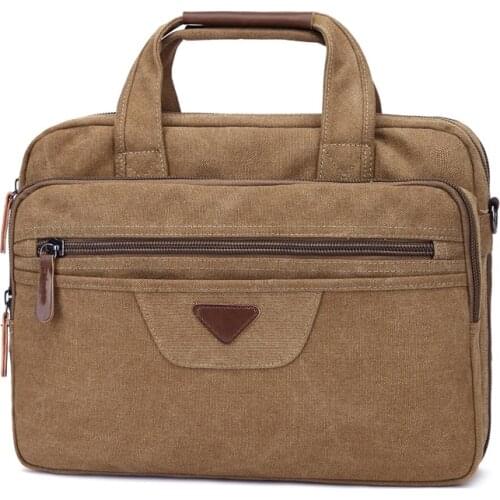 Retro Men Canvas Briefcase Multifunction Business Handbags large Quality Vintage shoulder Bag Brand Business Men