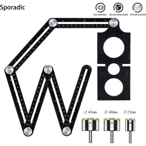 6-fold Angle Ruler Finder Measuring Ruler For Perforated Mold Tile HoleTemplate Tool Izer Locator Drill Guide Flooring Tool