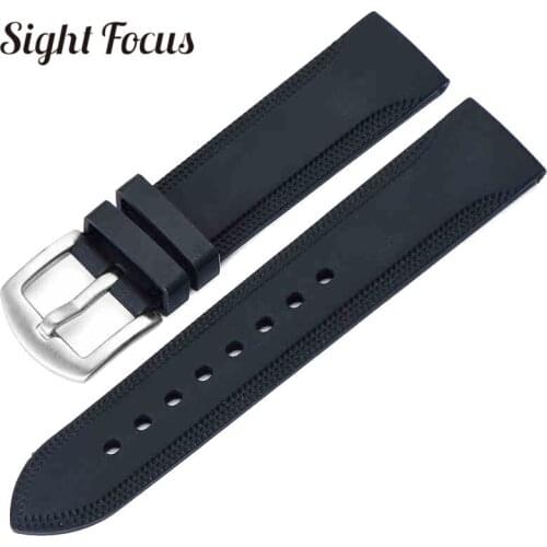 20mm 24mm Silicone Rubber Watchband for Tissot Seiko Black Universal Strap Wrist Belt Bracelet Sport Rubber Band Reloj Hombres