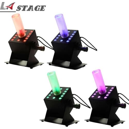 Free Shipping 4pcs/lot Stage Equipment 12x3W RGB 3in1 DMX Led Co2 Jet Disco Machine With Milky White Column